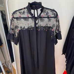 Black Dress with Floral Print